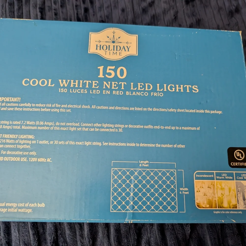 Holiday Time Cool White LED Net Lights